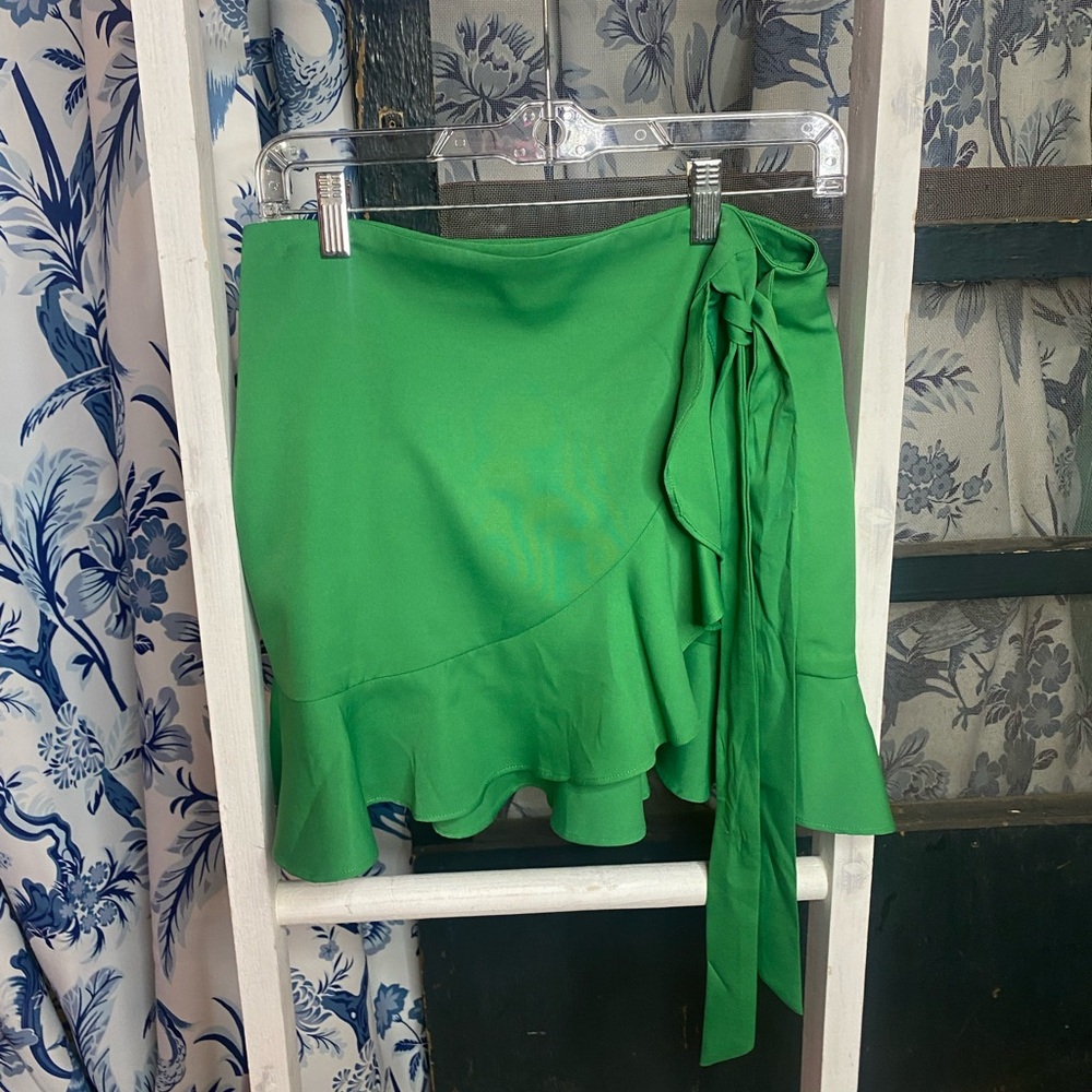 Elegant Green Ruffle Skirt